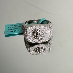 NWT 925 Sterling Silver Medusa Head Ring | 2.99 CTW Moissanite | Size 10